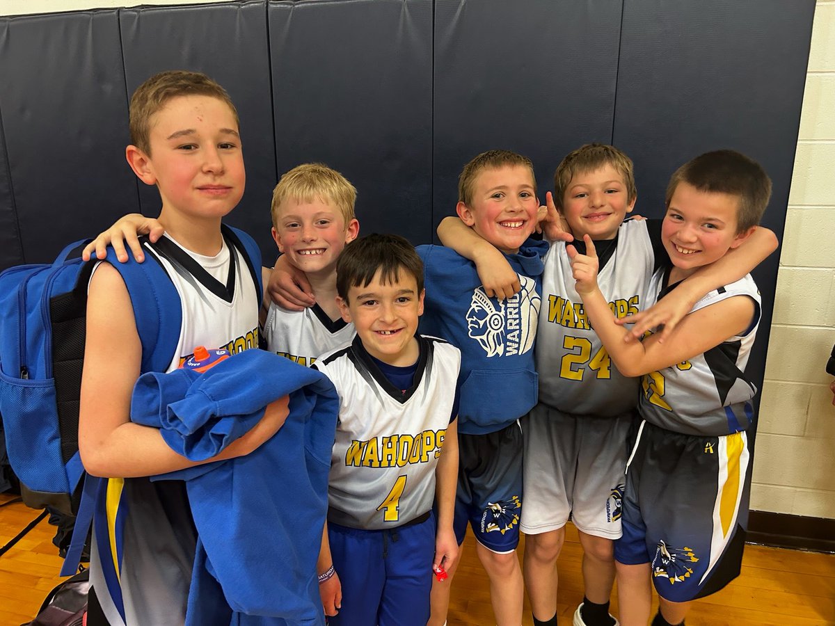 WahoopsBball's tweet image. Our 3rd grade Gold team ended their season as 3rd grade #Wahoops tourney champs! The 3rd grade Blue team finished their season with a W!
Nice job, boys and coaches! 👏 Thanks for making it a great season! #youthbasketball