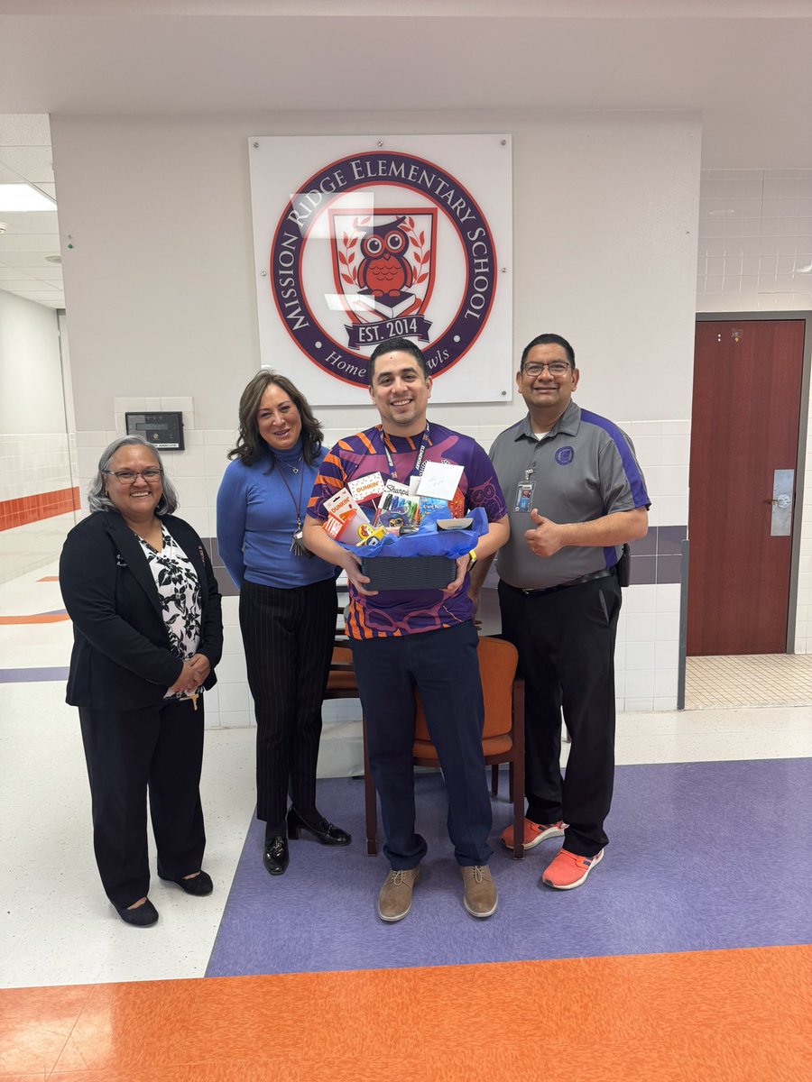 We love our Diagnostician at our Mission!! Thank you Mr Pena for all you do for our Owls!! You’re OWLSOME!! 💜🦉🧡 #TeamSISD #ALLIN #ALLINforOURmission