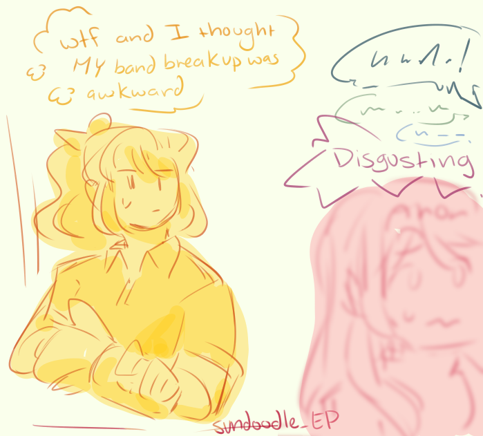 Sundoodle_EP's tweet photo. all i can think about after ep 9 of ave mujica is saya standing behind the counter and going 'and i thought My band breakup was awkward'

(could be kasumi or someone else but since sakiko's backstory is just saya's x 1000...) https://t.co/qgoyBvMr0m