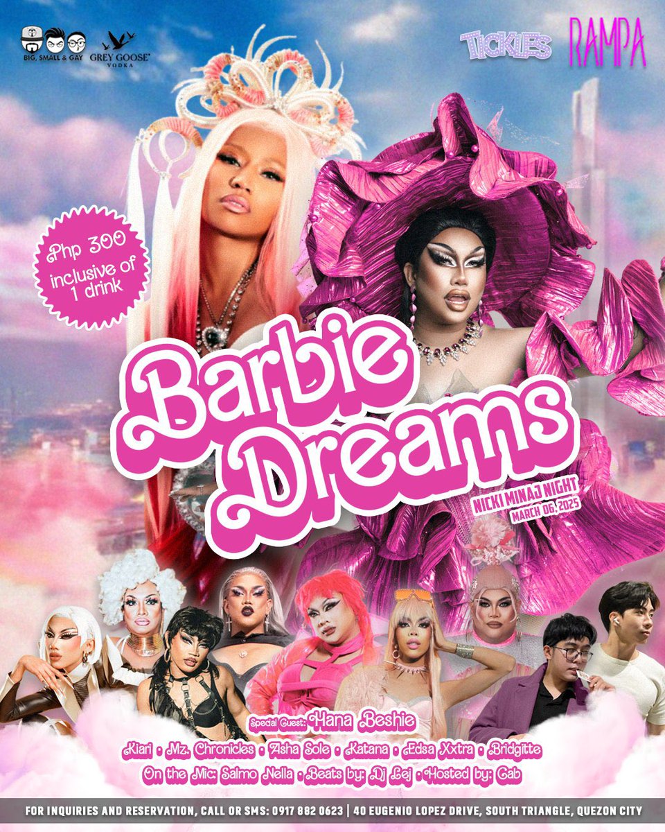 I’m your head prod tonight!!! 

Dm for reservations and under ‘GAB’ if walk-ins kayo mga mahal kong barbz. Mwa