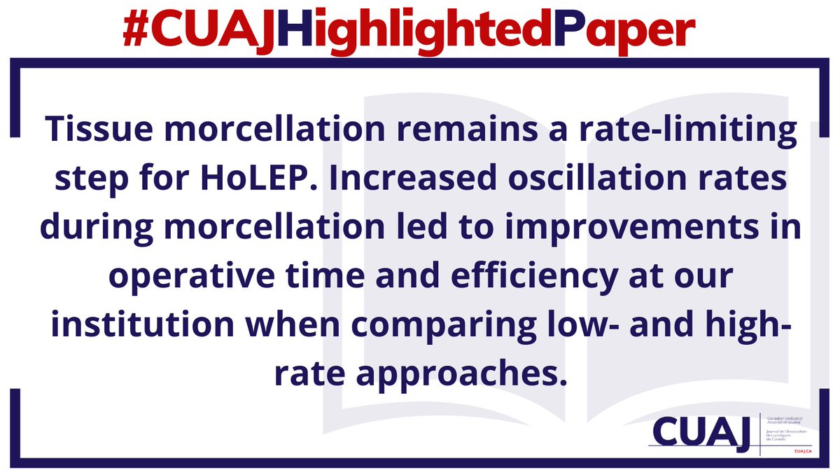 CUAJournal (@cuajournal) on Twitter photo #CUAJHighlightedPaper : Increased oscillation rate may improve morcellation efficiency in #HoLEP
TO READ: cuaj.ca/index.php/jourā¦
<a href="/cam_mcclaine/">Cameron McClaine</a> <a href="/MaxwellShelton/">Max Shelton</a> <a href="/AustenSlade/">Austen Slade, MD, MBA</a> <a href="/EndoMarcelino/">Marcelino Rivera</a> #CUAJHighlightedPaper : Increased oscillation rate may improve morcellation efficiency in #HoLEP
TO READ: cuaj.ca/index.php/jourā¦
<a href="/cam_mcclaine/">Cameron McClaine</a> <a href="/MaxwellShelton/">Max Shelton</a> <a href="/AustenSlade/">Austen Slade, MD, MBA</a> <a href="/EndoMarcelino/">Marcelino Rivera</a>