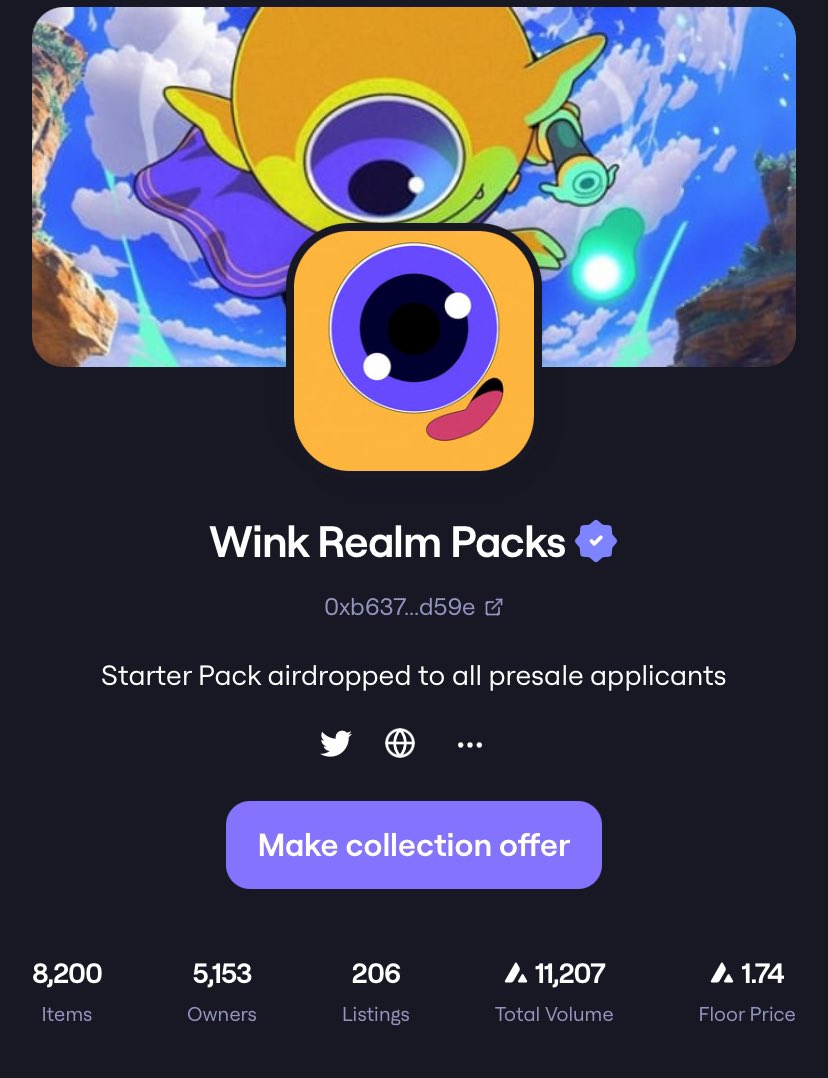 🔺 200 listing on 8k2 item ( 2.44% ) 

🔺 Highest volume in the last 30D 

🔺 Only 81 listing before 5 avax floor 

$wink 

What are you waiting for ?