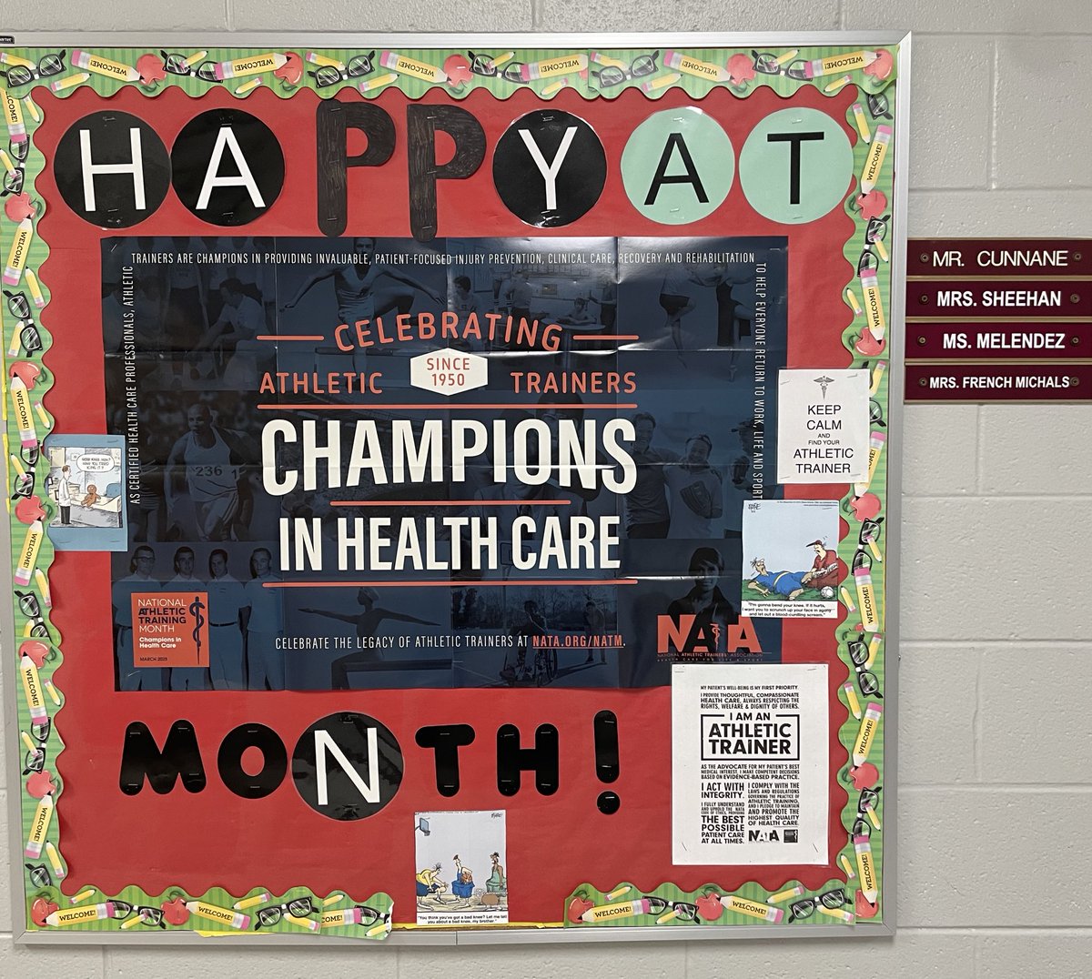 MARCH IS NATIONAL ATHLETIC TRAINER MONTH! 

we absolutely love what we do and we hope you all can give us some love in return by spreading some awareness and stories about how an AT has made an impact on you, your child, our your athletes! 

#NATM #NATM2025 #PorterPride