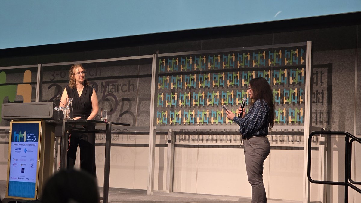 HRI_Conference's tweet image. We’re now in the Q&A session of Yolande Strengers’ keynote! 🎤💡 This year, we’re also leveraging the Whova app to bring questions from attendees directly into the discussion. Engaging conversations ahead! 🌍🤖 #HRI2025 #RobotsForASustainableWorld