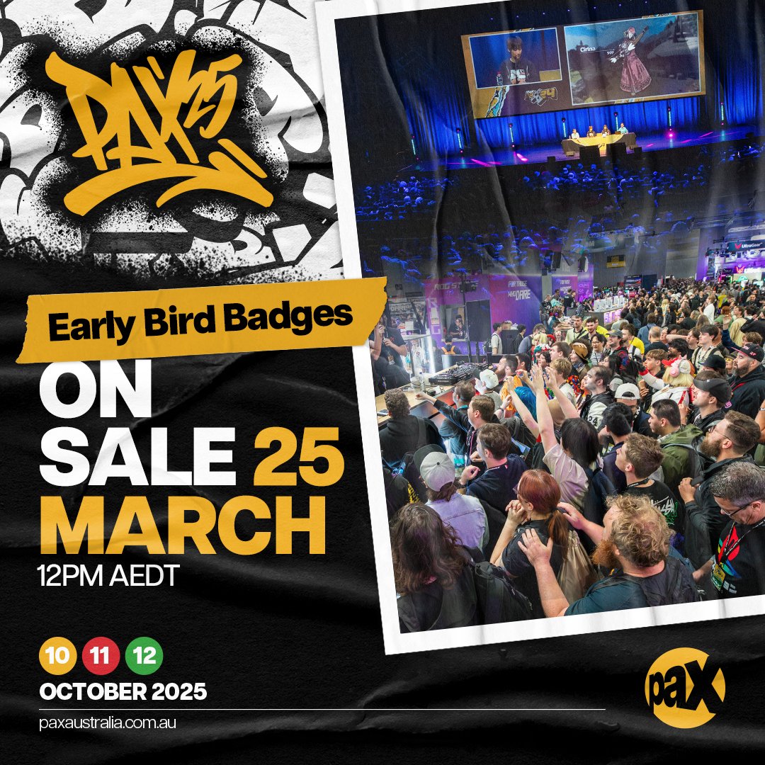 Oh, my God! Okay, it's happening! Everybody stay calm. Early Bird Badges go on sale 25 March 12PM Midday AEDT!