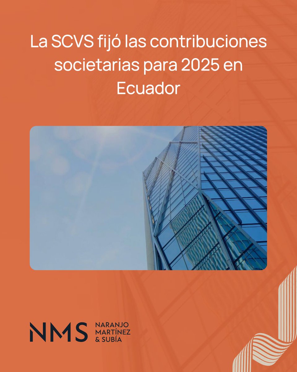 nms_law's tweet image. 📢 La SCVS estableció las contribuciones societarias para 2025 en Ecuador. Las empresas bajo su control deberán cumplir con esta normativa.

Más detalles aquí 🔗: nmslaw.com.ec/blog/2025/03/0…

@SuperintEC 
#SCVS #Ecuador #ActualidadLegal