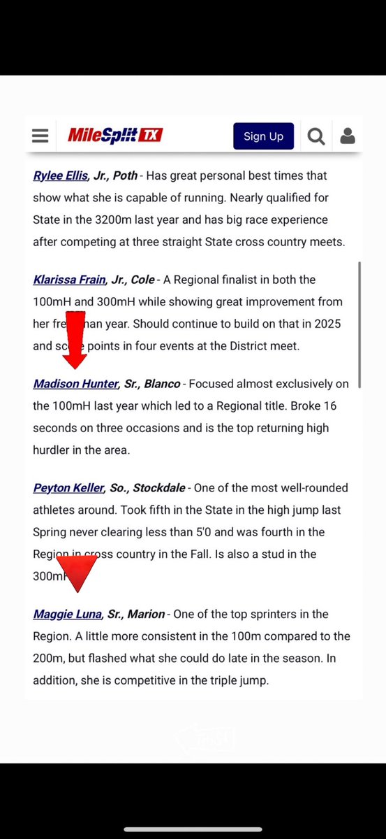 Gianna Ricarte•2025 (@giannaricarte) on Twitter photo Way to be Madison Hunter and Maggie Luna! Both are my softball teammates on different teams. Go break some records! <a href="/mad_hunter10/">Madison Hunter</a>. <a href="/MarionTrack/">Marion Bulldog Track & Field</a> <a href="/Coach_Alcantar/">Abel Alcantar</a> 🙌🏼🏃🏽♀️🏃🏽♀️ Way to be Madison Hunter and Maggie Luna! Both are my softball teammates on different teams. Go break some records! <a href="/mad_hunter10/">Madison Hunter</a>. <a href="/MarionTrack/">Marion Bulldog Track & Field</a> <a href="/Coach_Alcantar/">Abel Alcantar</a> 🙌🏼🏃🏽♀️🏃🏽♀️
