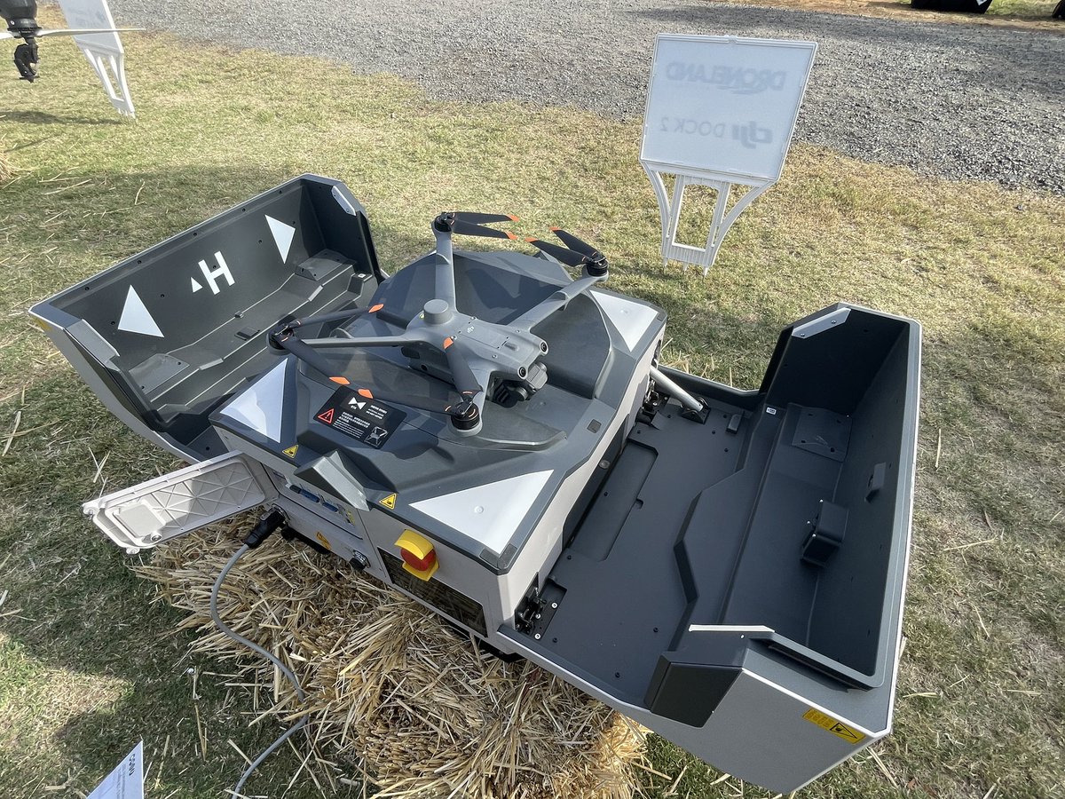 Some of the latest drone tech on display this week at the Wimmera Machinery Field Days. An autonomous drone docking station from Droneland Australia .  Awarded Ag Business Innovation of the Year. #drones