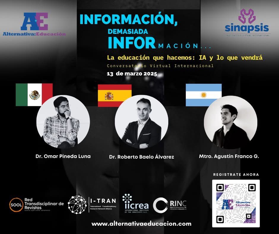 ¿Cómo crees que la IA impactará la educación en los próximos años?  

Únete al Conversatorio Virtual Internacional SINAPSIS, 13 de marzo de 2025 (23:00 CET)

💻 Evento virtual y gratuito
🔗 Regístrate aquí: alternativaeducacion.com

🔖 #Sinapsis #Educación #IA