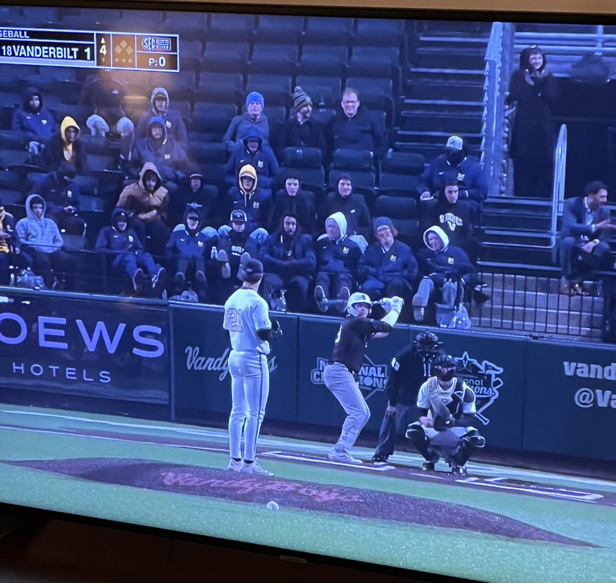 Watching former ⁦<a href="/PotomacStateBB/">Potomac State Baseball</a>⁩ player ⁦<a href="/Morgan_Little05/">Morgan Little</a>⁩ battle the VandyBoys tonight.