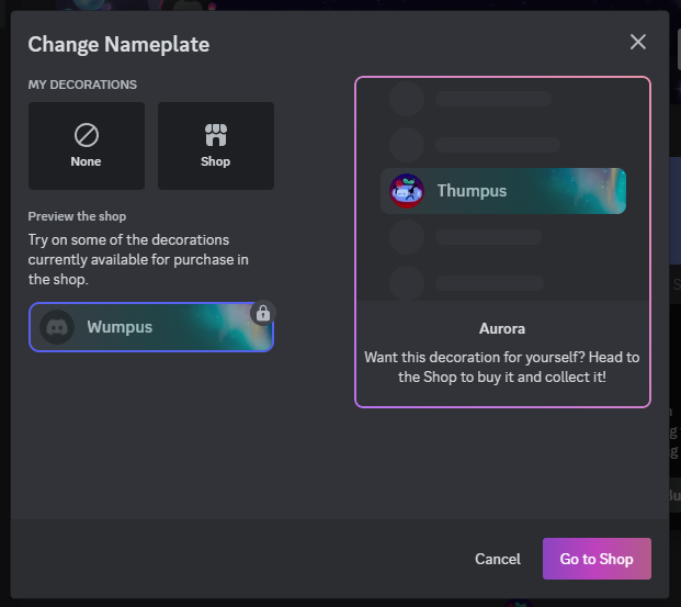 DTACat's tweet photo. New #discord official Nameplate and modal to preview Nameplates that you own https://t.co/wYX17l5mXr