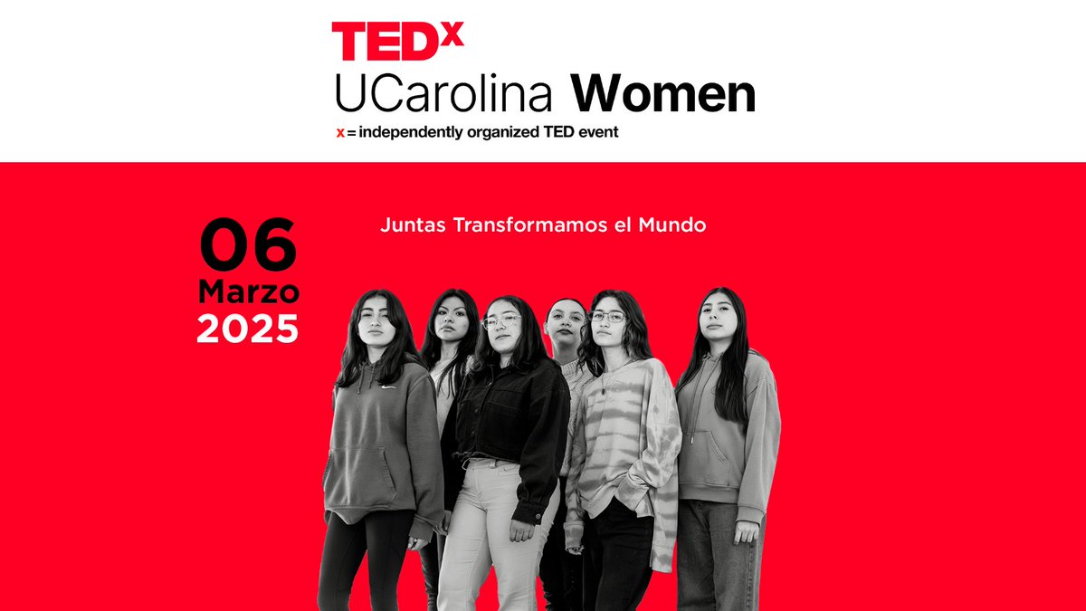 🔥 ¡Mañana ⭕ TEDx UCarolina Women llega para inspirarnos con ideas que transforman. Mujeres extraordinarias compartirán su visión y experiencias.
🔗 tedx.ucarolina.edu.mx

📅 6 de marzo | 5:30 PM
📍 Universidad Carolina
✉️ Regístrate: tedx@ucarolina.edu.mx
#TEDx #Soylibre