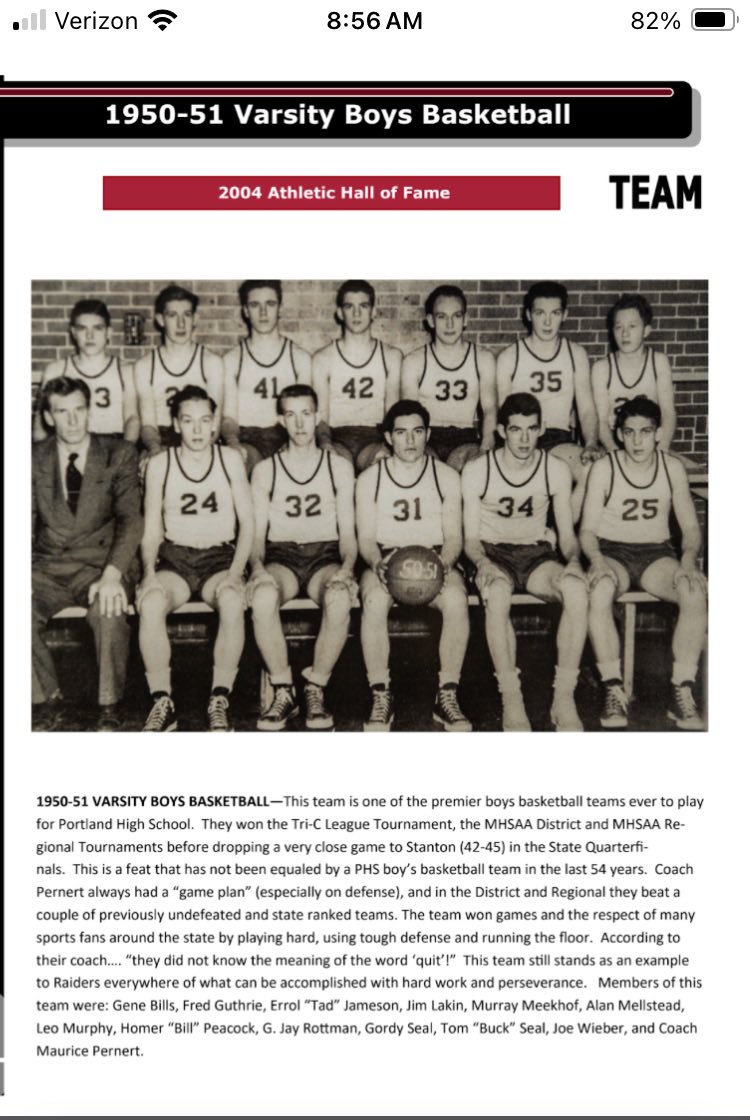178 teams started the tournament in Div. 2 and we’re down to 16.  The Regional Final is set!  The Portland Raiders (22-2) will take on the Freeland Falcons (21-3) on Thu night at 7pm at Central Montcalm HS.  The Raiders are looking for their first regional since 1951. Let’s go!