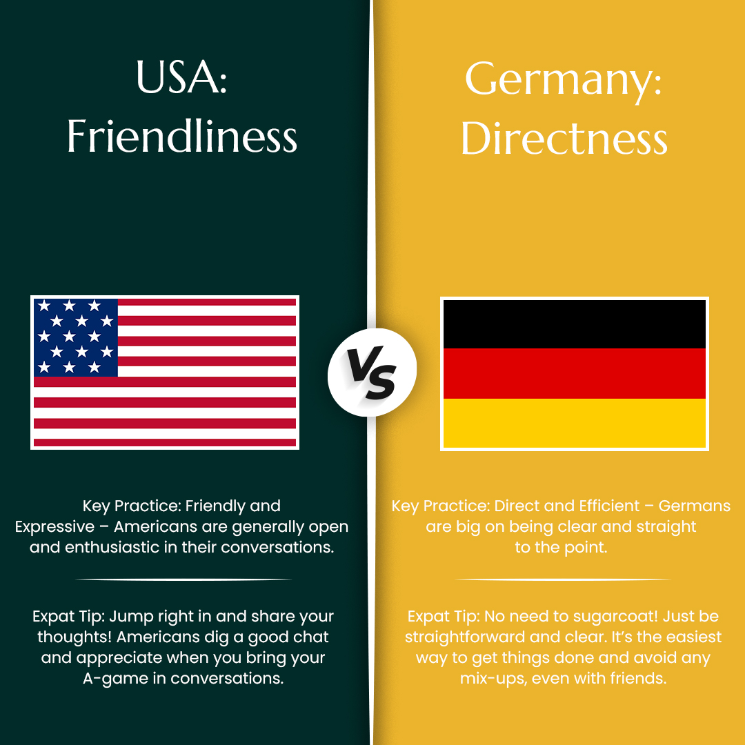 ExpathyOrg's tweet photo. Tip for the expats in the US: If someone says "Let’s get coffee," they might not actually mean it. Just go with it.

Tip for the expats in Germany: Don’t take the lack of chit-chat personally. If a German tells you your idea is bad, they’re doing you a favor.

#workabroad #expats https://t.co/0OgQB5Bicl