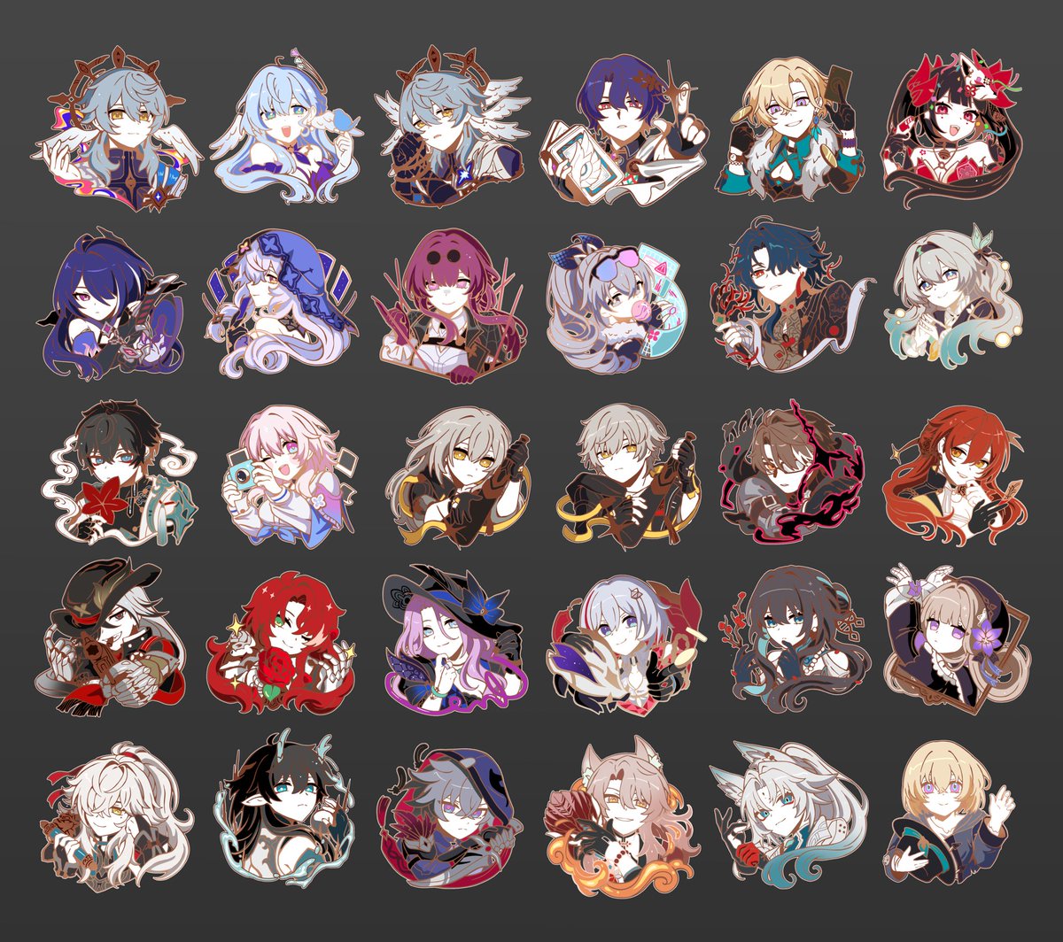 WHlSPEY's tweet image. all of my #HonkaiStarRail enamel pin designs have been revealed! campaign launches tomorrow at 8PM GMT! 🚂🌟