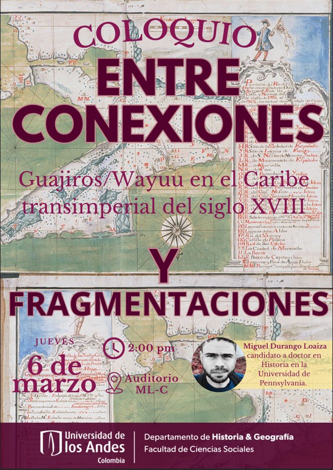 James Torres (@jamesquipile) on Twitter photo Es mañana! Estaremos en esta nueva edición del coloquio de <a href="/histgeouniandes/">Departamento de Historia y Geografía | Uniandes</a> escuchando esta fantástica investigación sobre los Guajiros/Wayuu durante el siglo XVIII en clave global. Gran renovación la que está haciendo Durango. Es mañana! Estaremos en esta nueva edición del coloquio de <a href="/histgeouniandes/">Departamento de Historia y Geografía | Uniandes</a> escuchando esta fantástica investigación sobre los Guajiros/Wayuu durante el siglo XVIII en clave global. Gran renovación la que está haciendo Durango.