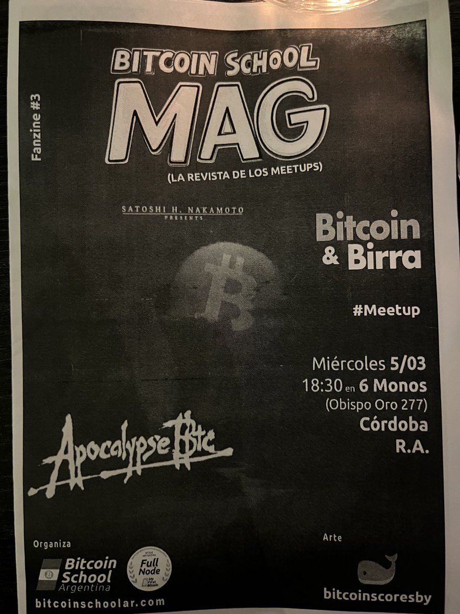 Great to meet up with <a href="/BitcoinSchoolAR/">Bitcoin School 🇦🇷</a> tonight at 6 monos. Such a great program!