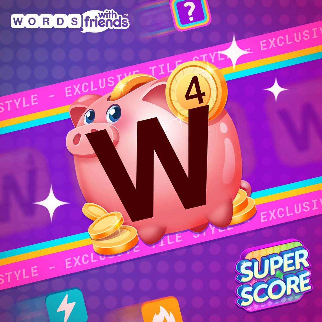Are you ready to power up and play Super Score? ⚡ Who will complete enough games to collect the Piggy Bank Tile Style? 🙋🙋‍♀️🙋‍♂️
Hurry in and invite your friends to Super Score games now! play.wordswithfriends.com/kfET/TWSSPiggy…

#wordswithfriends #wordgames #brainteaser #SuperScore #TileStyle