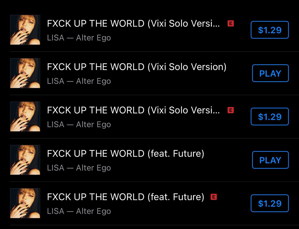 BLINKSTATS's tweet image. Based on current projections, #LISA’s “FXCK UP THE WORLD” is currently predicted to MISS the Billboard Hot 100!

Go buy #LISAxFUTW digitally and keep streaming! There is at least 5 versions you can purchase so BUY ALL OF THEM on iTunes, Amazon, 7Digital and Qobuz!