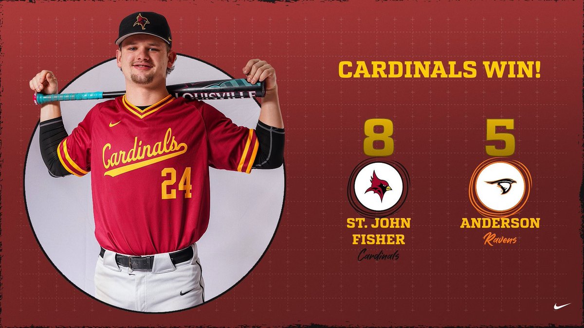 Cardinals win 8-5 against Anderson. Ethan Fulton went 2-4 with a home run and 3 RBI’s. Michael Bowler earned the win with a 2.1 inning, 4 strikeout appearance. #GoFisher #FishBall