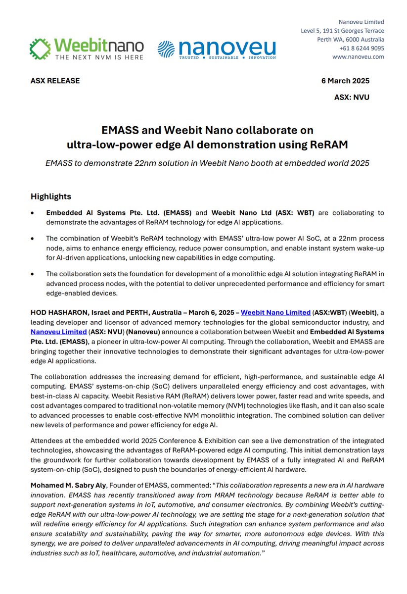 Ultra_Promax's tweet photo. $NVU (Market cap - ~AU$27M)
🤝
$WBT (Market cap - ~AU$417M)
#ASX #Semiconductors #AI #AIRevolution https://t.co/AjiCztNmJL