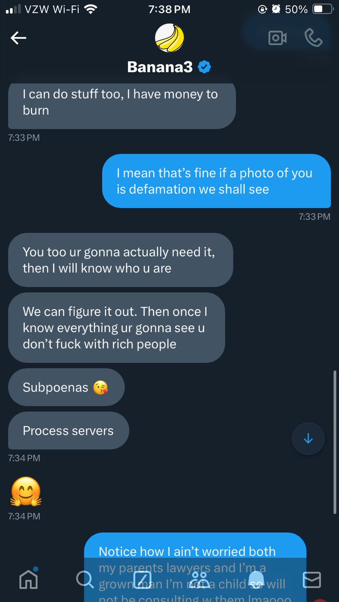 dabmansal2's tweet photo. Good ol banana man 😂😂😂😂😂😂😂😂😂😂😂😂😂 acting like you can sue for defamation for simply replying w a photo of himself @ChefTardLines @ItsMurrda #BANANAREPUBLIC https://t.co/ztYZ5m8IYG