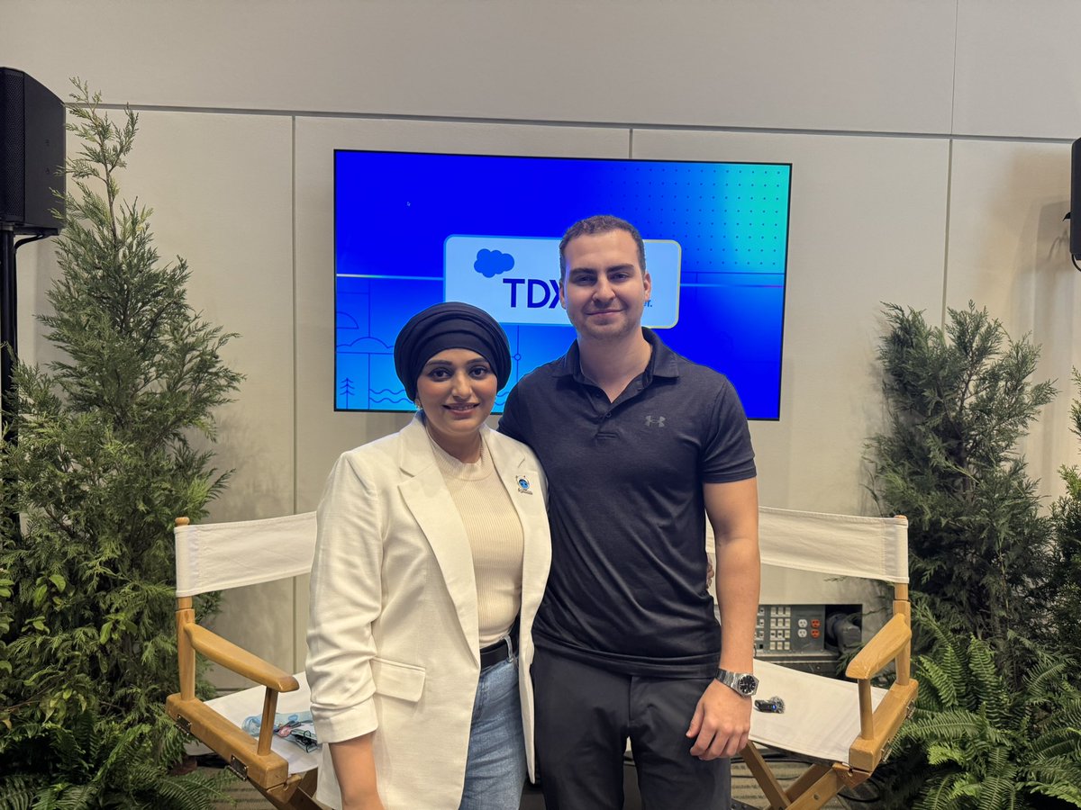 Tech With Tim (@techwithtimm) on Twitter photo Great chatting with Maham Hassan today, a Director & Technical Architect at <a href="/salesforce/">Salesforce</a>
We dug deep into agentic AI and how Salesforce is leading the way with Agentforce, their unified platform for building AI. TDX 25 has been insanely insightful!
#TDX25 #SalesforcePartner Great chatting with Maham Hassan today, a Director & Technical Architect at <a href="/salesforce/">Salesforce</a>
We dug deep into agentic AI and how Salesforce is leading the way with Agentforce, their unified platform for building AI. TDX 25 has been insanely insightful!
#TDX25 #SalesforcePartner