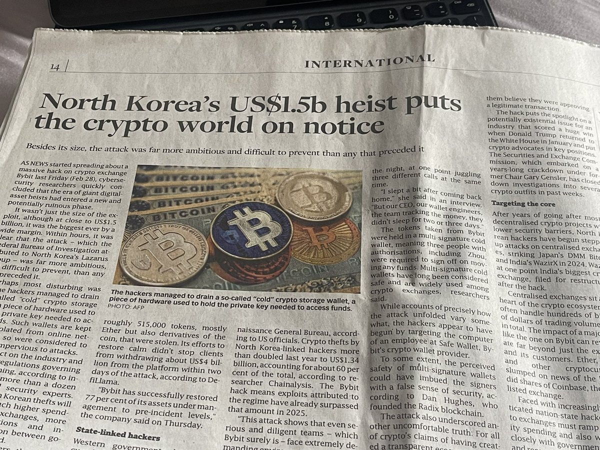 如果交易所的多签冷钱包都不安全，那我们散户的联网钱包安全只是因为还没被看上……#CryptoNews