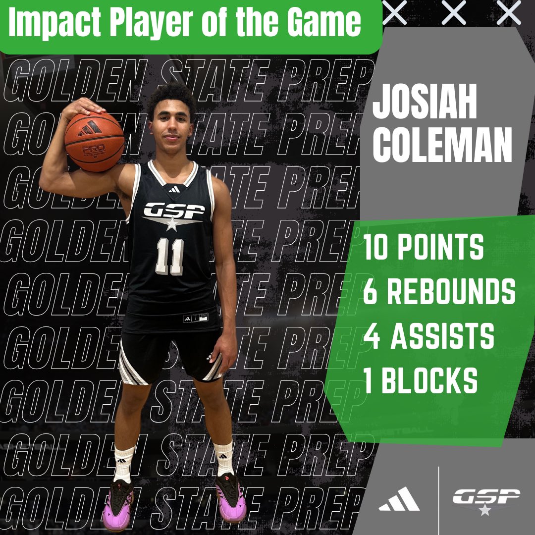 GSP Black Impact Players of the game vs South Central Prep (OK) 

Russell Gibson 17p 4r 6a 2s 
Bronson Schmidt-Uili 15p 12r 1s 1b 
Daniel Jones 11p 2r 1s 1b 
Josiah Coleman 10p 6r 4a 1b
