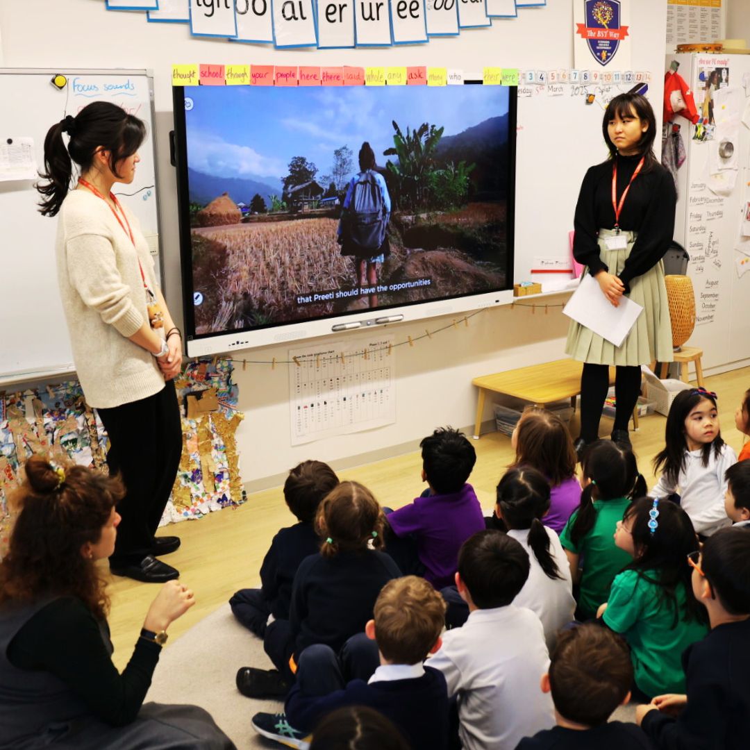 BST_Tokyo's tweet image. As part of #UWS Week, Primary students welcomed the Secondary UWS Ambassadors. They learned how our collective support has helped bring education to rural communities in Cambodia &amp;amp; Nepal, making a real difference for children.
#BSTdifference