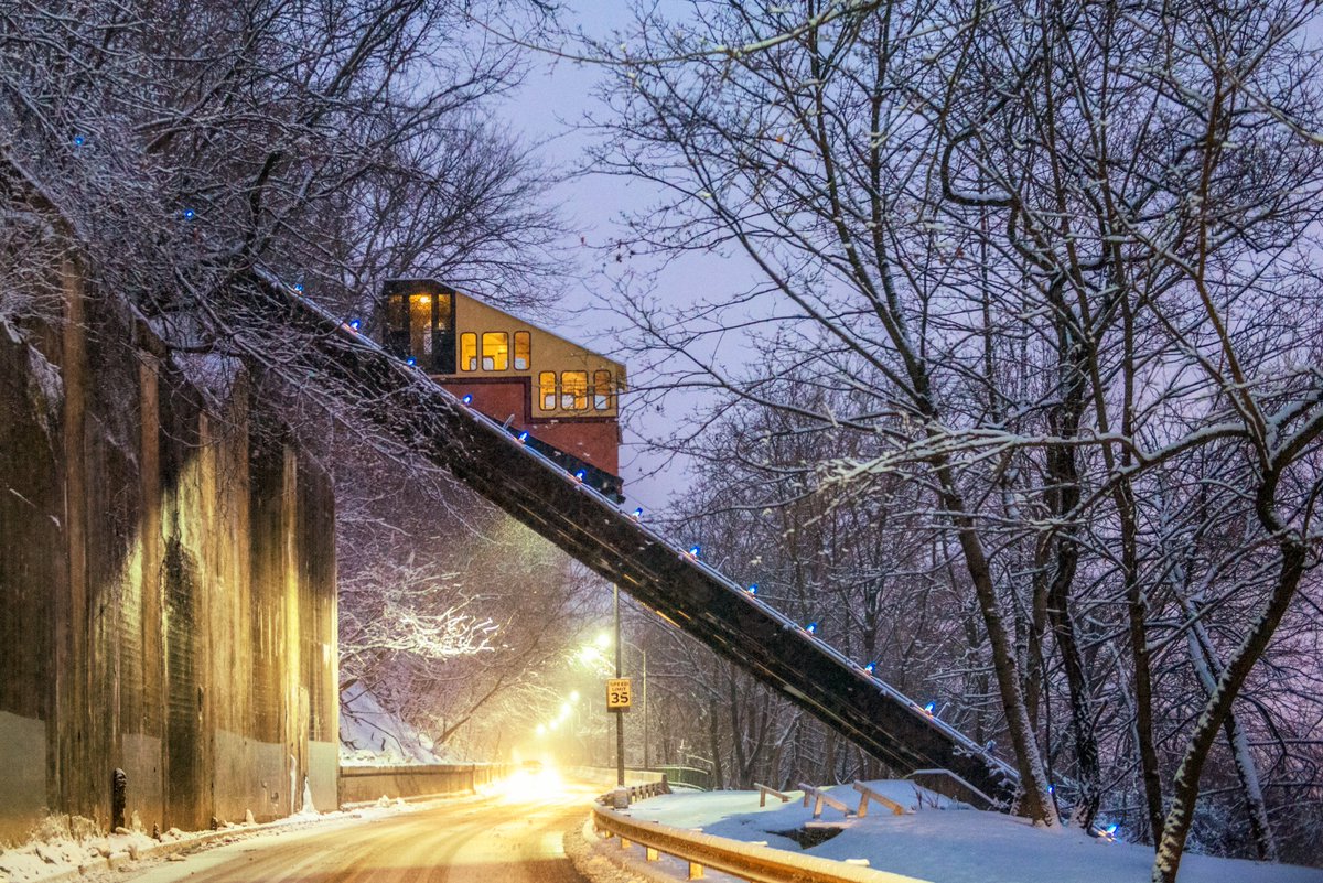 DaveDiCello's tweet image. Exactly 10 years ago today I captured one of my all time favorite images in #Pittsburgh, a serendipitous view of the Mon Incline over PJ McArdle roadway. I actually stopped my car in the middle of the road to shoot this scene, and it just couldn&apos;t have worked out any better.
