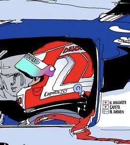 HANSはcapetaの始まった2003年からF1に導入されました。開幕前に連載開始、合わせてイラスト等描くので「どんな感じかな」と手探りで描いた覚えがあります。HANSが「Head and Neck Support」とドライなネーミングなのに対して(それがかっこいい)Haloはロマンティックでそれも良いですね。 #capeta 