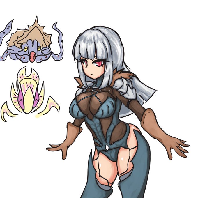 これは太古の健全モンハン絵なんだけど、この頃から端っこにニッコリモンスターを描かないと気が済まない症状が確認されている 