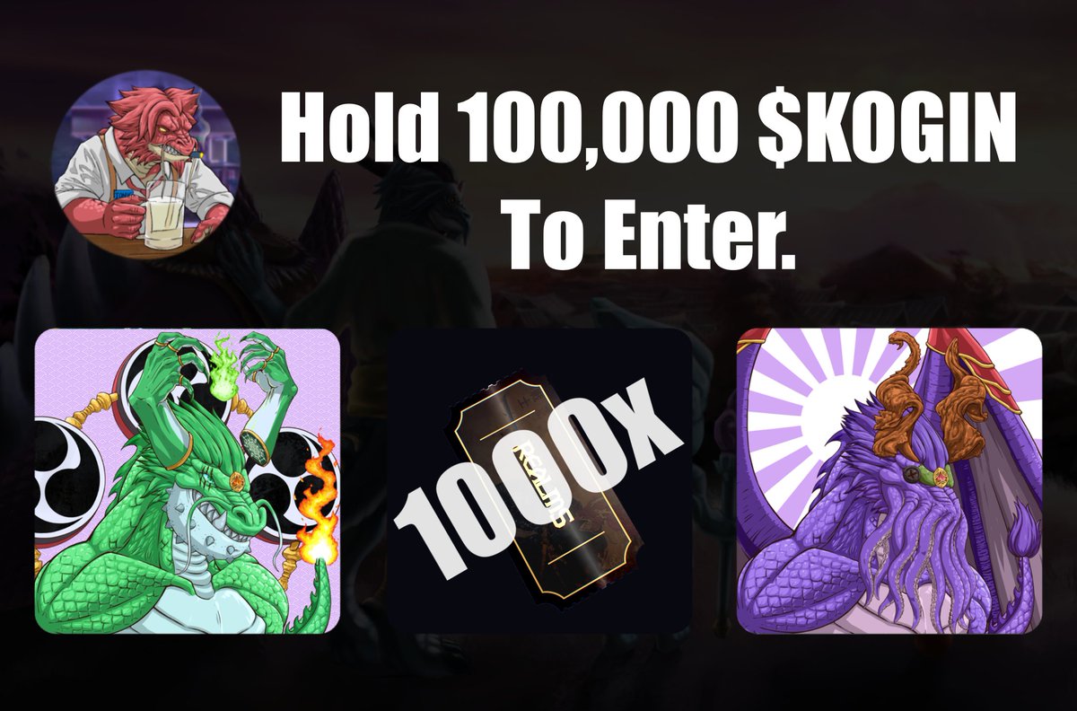 🚀 $KOGIN has landed on Ronin, and we're celebrating with a giveaway! 🚀

Three lucky $KOGIN holders will take home one of these prizes:

🎟 1,000 Realms Tickets
🌿 Mystic Sage Kojin
🔮 Mystic Void Kojin

How to enter:
🔹 Hold 100K $KOGIN on Ronin Network before the snapshot on