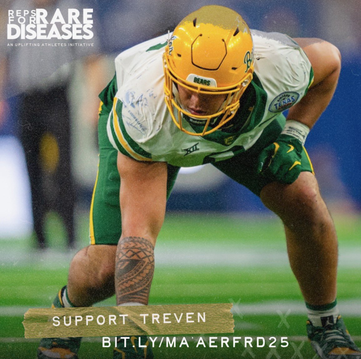 Treven Ma'ae (@trevenmaae) on Twitter photo 1 out of every 10 Americans is living with a #RareDisease. Join my Reps For Rare Diseases team to help <a href="/UpliftingAth/">Uplifting Athletes</a> tackle #RareDiseases as part of my upcoming <a href="/BUFootball/">Baylor Football</a> Pro Day. #WeTackleRare
bit.ly/MAAERFRD25 1 out of every 10 Americans is living with a #RareDisease. Join my Reps For Rare Diseases team to help <a href="/UpliftingAth/">Uplifting Athletes</a> tackle #RareDiseases as part of my upcoming <a href="/BUFootball/">Baylor Football</a> Pro Day. #WeTackleRare
bit.ly/MAAERFRD25
