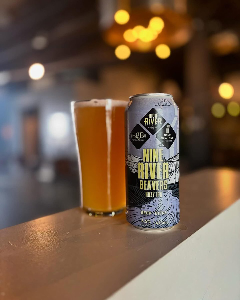 Introducing…
Nine River Beaver’s Pineapple Hazy IPA 🍍🍺
A collab brew with @hrbrewco, @nineinalinebrewingco &amp; @bigbeaverbrewing 
IBU: 67 ABV: 6.5%

#Okotoks #ExploreOkotoks #okotoksbusiness #okotokssmallbusiness  #AlbertaCraftBeer #CraftBrew #okotoksbrewery  #BeerTasting