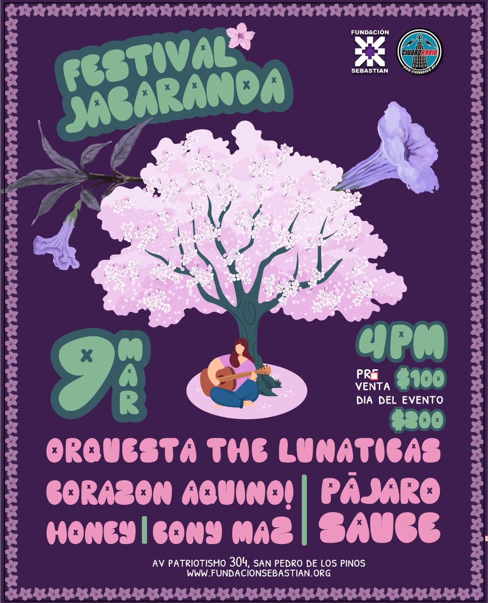 Birdies :)
Este fin de semana tengo estos dos shows celebrando y alternando con talentos chingones :) ¡Qué viva el poder femenino!
Ojalá pueda verlos en alguno. 
En el del domingo se pueden comprar los boletos en esta liga fundacionsebastian.org/events/festiva…
