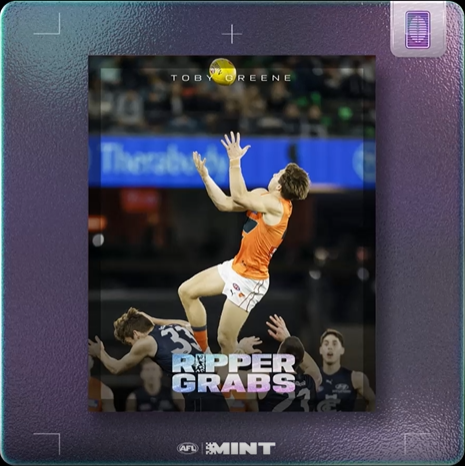 🚀 Toby Greene reaching new heights! 🚀

If gravity exists, someone forgot to tell Toby Greene. 🤯 

The GIANTS skipper launched himself into the stratosphere with this Ripper Grab, proving once again why he’s box office every single week. 🎟️🔥

<a href="/GWSGIANTS/">GWS GIANTS</a> #AFL #AFLMint