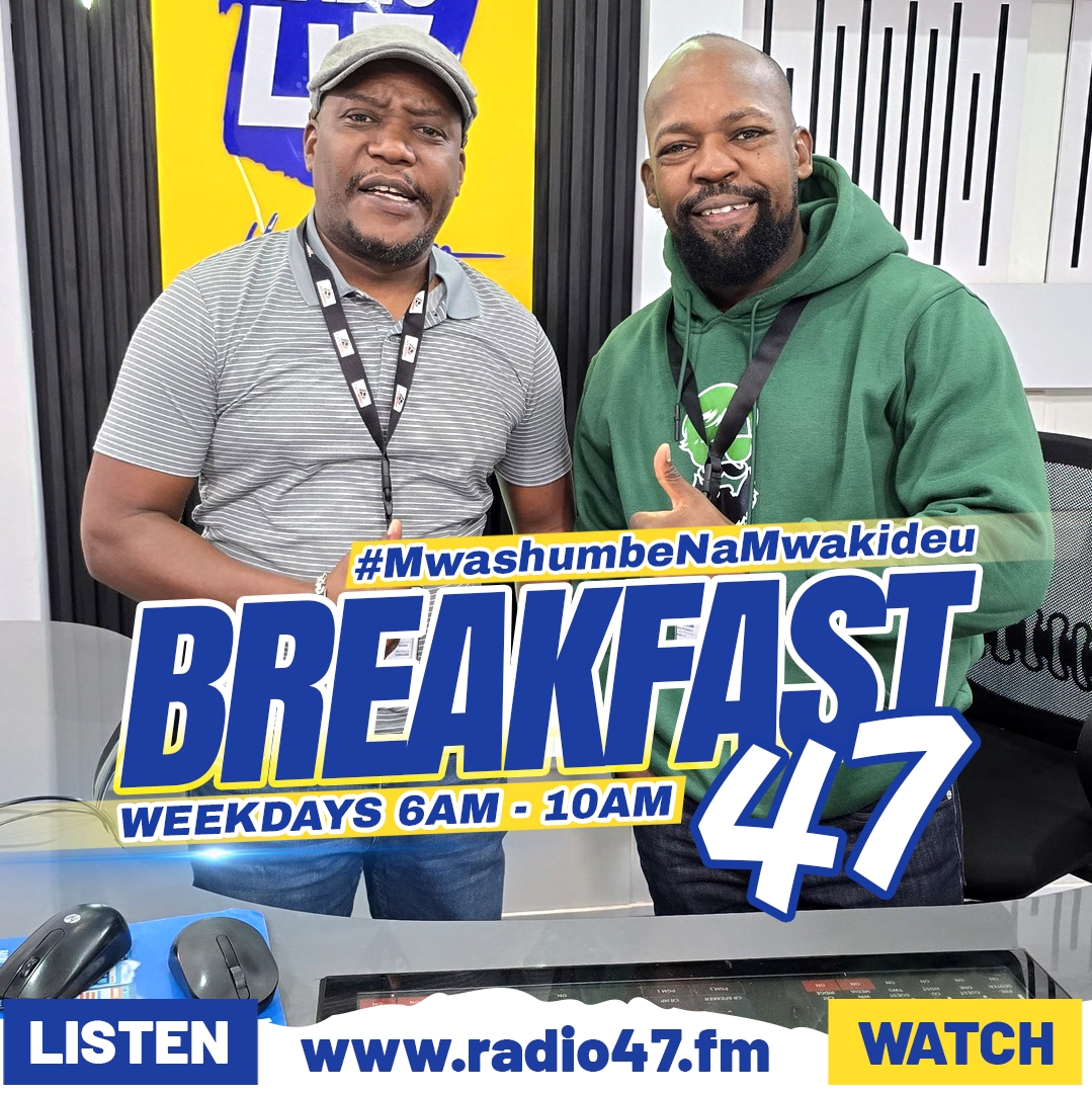Good morning, Fam! We've made it to another beautiful day, and we're truly blessed! Welcome to Breakfast 47 with The Bigboyz of Radio, #MwashumbeNaMwakideu. Where are you tuning in from today? #HapaNdipo
