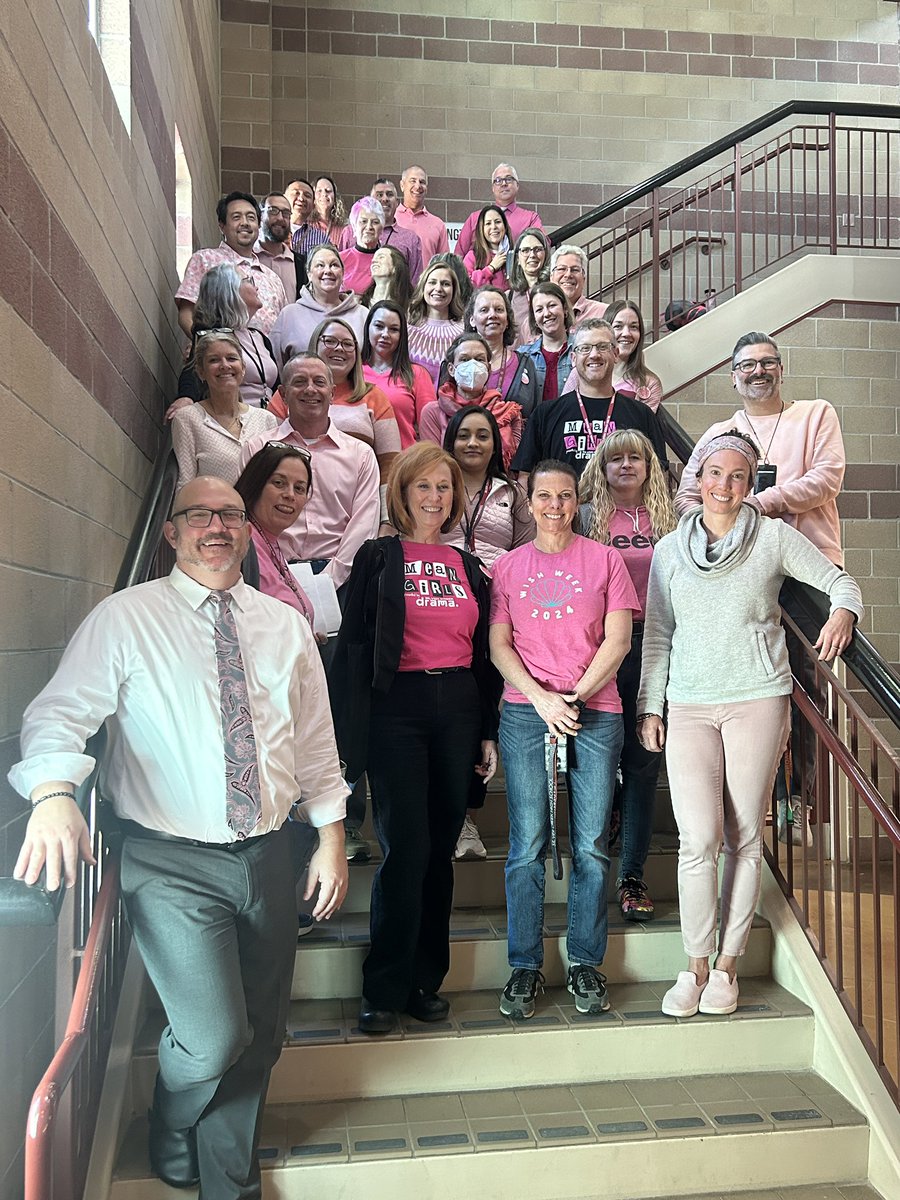 SilverCreek_HS's tweet photo. Our SCHS Staff supporting Week of Inclusion an @SilverCreekLA Capstone Project and wearing pink for the opening night of Mean Girls!  @SVVSDFineArts @BuchlerStVrain #StVrainStorm https://t.co/vnCnrypLsk
