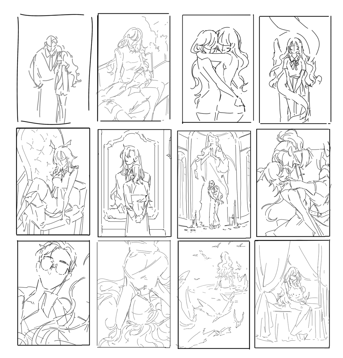 러프 스케치가 어렵다면, 먼저 작은 사이즈로 그린 후 확대하여 다듬는 방법도 있습니다! 형태나 디테일에 대한 부담은 잠시 내려두고, 전체적인 느낌을 먼저 잡은 뒤 컬러와 빛에 집중해보는 것을 추천드립니다!