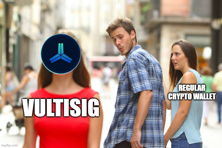 basedpeewee's tweet image. When you realise VULTISIG is the crypto wallet you’ve been waiting for 😏💥 #VULTISIG #CryptoWallet #UpgradeYourWallet #Blockchain #CryptoLife #CryptoMeme @vultisig