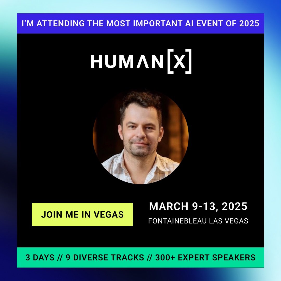 I'm super excited to be a part of <a href="/BuildInception/">Inception Studio</a> upcoming event, where 40 of the world’s top AI builders will be building and presenting their solutions live at #humanx in Vegas next week!

#humanx2025