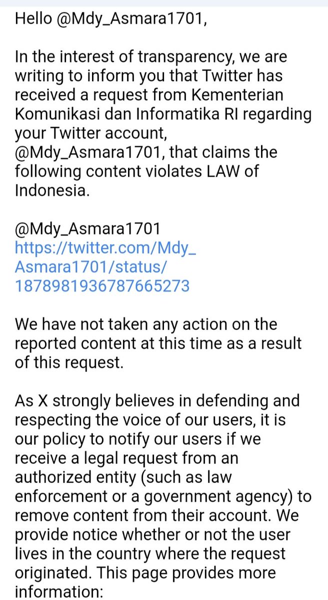 Mdy_Asmara1701's tweet image. Pagi-pagi dapat surat cinta dari Kominfo 🤭