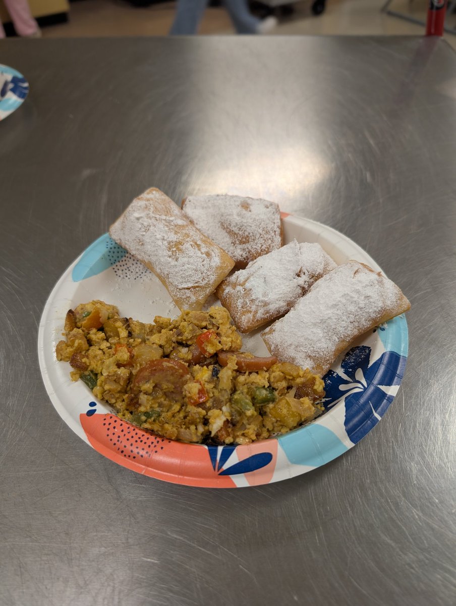 Celebrating Mardi Gras in style with a Creole-inspired breakfast. . . beignets included! 🤤 Love seeing these students try new recipes for the first time! #CulinaryArts #MardiGras