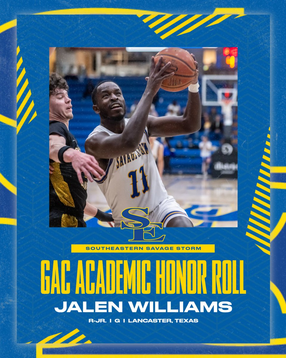 Southeastern Athletics (@gosoutheastern) on Twitter photo Excelling on the Court and in the Classroom! ๐
Congratulations to Jalen Williams forย making the GAC Academic Honor Roll!
<a href="/SavageStormMBB/">Savage Storm MBB</a> l #GoSoutheastern l #TakeCover Excelling on the Court and in the Classroom! ๐
Congratulations to Jalen Williams forย making the GAC Academic Honor Roll!
<a href="/SavageStormMBB/">Savage Storm MBB</a> l #GoSoutheastern l #TakeCover