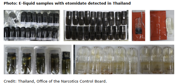 🚨 Etomidate, a short-acting general anaesthetic, is now emerging in illicit drug markets worldwide. Identified predominantly in e-liquids, its presence is growing in Asia, Europe, North America &amp; Oceania. 
More details: 🔗 bit.ly/3XrW9PK