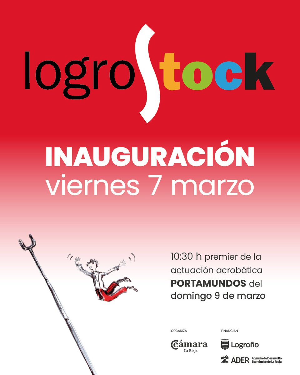 Mañana viernes GRAN INAUGURACIÓN del LOGROSTOCK!!

A las 10:30h SIGIMUNDO llevará a cabo una premier de la actuación PORTAMUNDOS del domingo 9 de marzo.

Aprovecha este finde de oportunidades!!

📍viernes y sábado de 10.00 a 21.00h
📍domingo de 10.00 a 20.00h

Te esperamos!