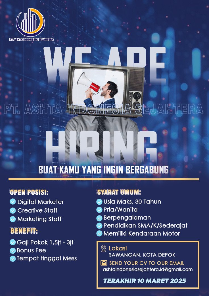 nada26781's tweet photo. @worksfess Halo teman² buat kalian yang lagi cari kerja dan berminat dibidang properti kalian bisa kirim CV ke E-Mail dibawah ini ya😊 https://t.co/QwkVtDbC5S