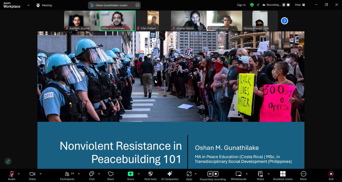 kashmirjprd's tweet photo. On February 23, 2025, we had an insightful session with Oshan M. Gunathilake, a Peace Education &amp; Development Practitioner from Sri Lanka, on Nonviolent Communication (NVC) and the strategic nonviolent approach to peace-building. https://t.co/5II4VuUuuQ